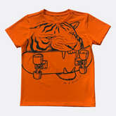 Camiseta Naranja Skate Tigre